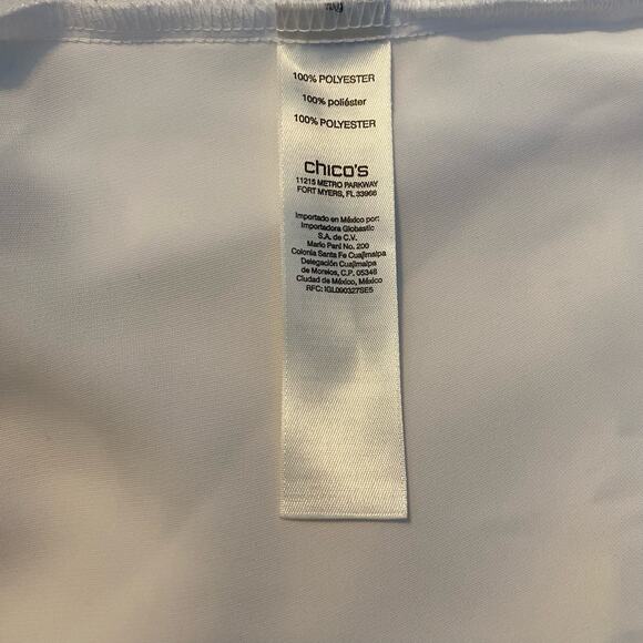 Chicos Tunic 3 XL White Flowy Flutter Sleeve Minimalist Feminine - Picture 11 of 15